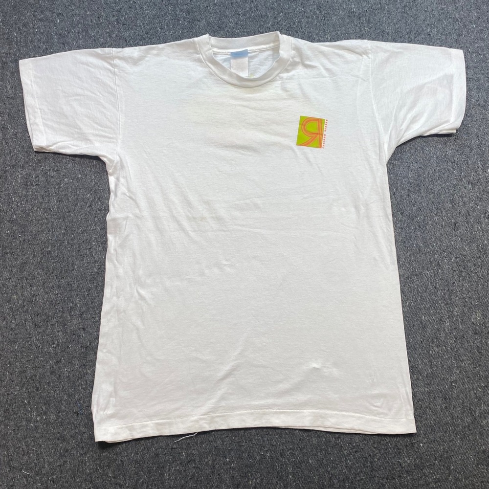 Chicago Reader TShirt Sz L Mens White 90s Grunge Around The Coyote Art Festival